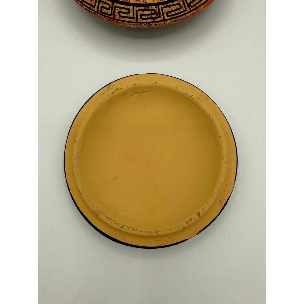 Vintage Greek Artemis ΑΡΤΕΜΙΣ Lidded Trinket Dish Bowl Greek Key